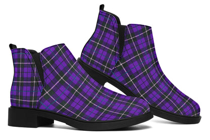 ANTIBrand – Purple Tartan Chelsea Boots