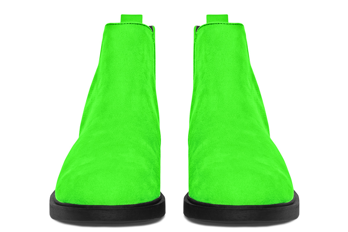 ANTIBrand Neon Green Drama Queen Chelsea Boots