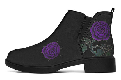 ANTIBrand Rose Painting Purple Chelsea Boots