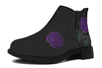ANTIBrand Rose Painting Purple Chelsea Boots