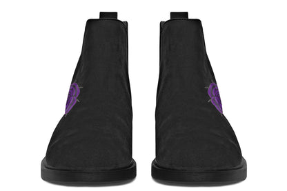 ANTIBrand Rose Painting Purple Chelsea Boots