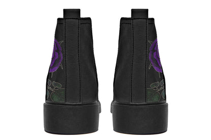 ANTIBrand Rose Painting Purple Chelsea Boots