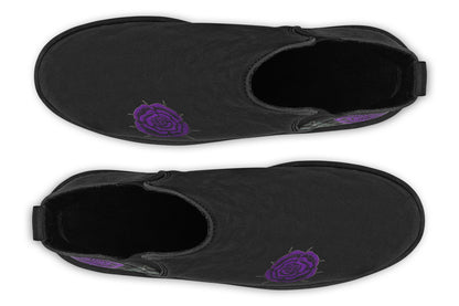 ANTIBrand Rose Painting Purple Chelsea Boots