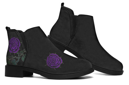 ANTIBrand Rose Painting Purple Chelsea Boots
