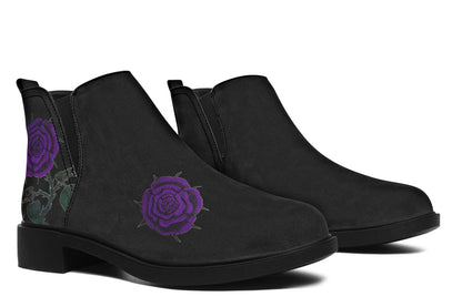 ANTIBrand Rose Painting Purple Chelsea Boots