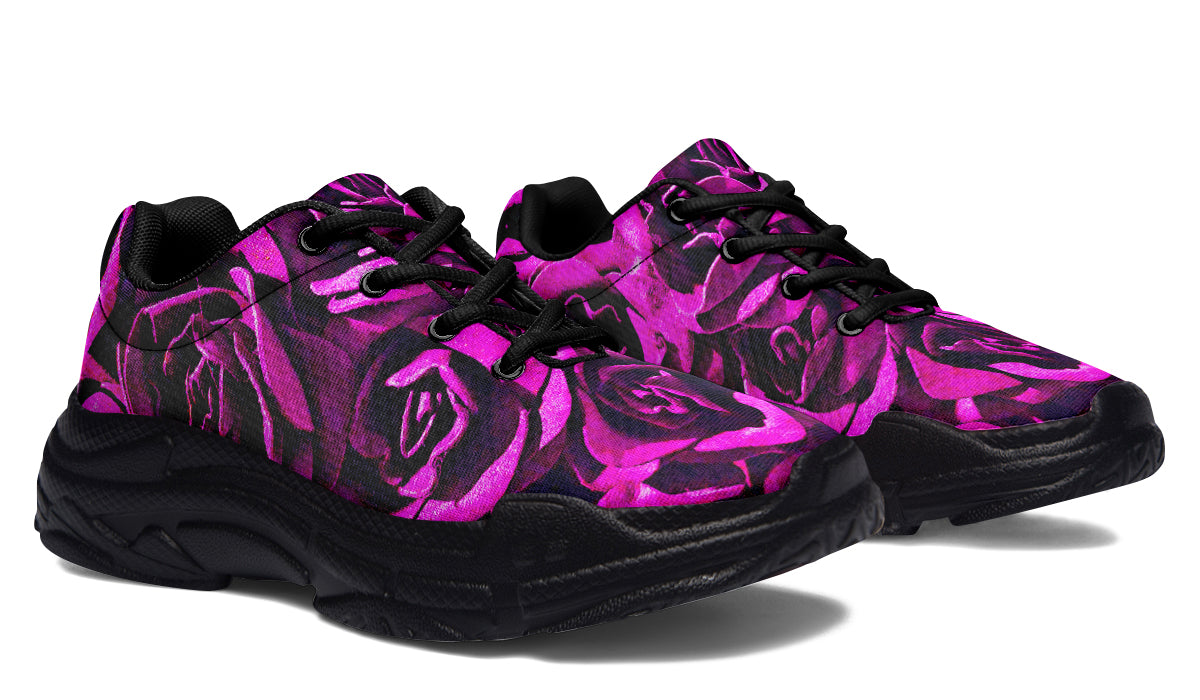 ANTIBrand Pink Roses Chunky Trainers – Black Sole