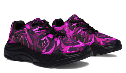 ANTIBrand Pink Roses Chunky Trainers – Black Sole