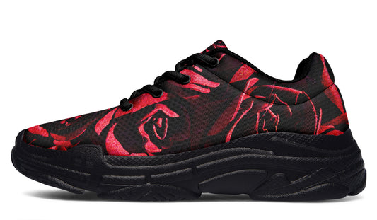ANTIBrand Red Roses Chunky Trainers – Black Sole