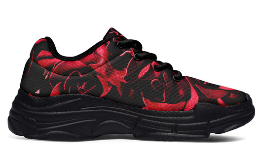 ANTIBrand Red Roses Chunky Trainers – Black Sole