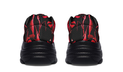 ANTIBrand Red Roses Chunky Trainers – Black Sole