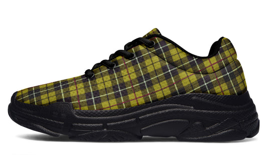 ANTIBrand Yellow Tartan Chunky Trainers – Black Sole