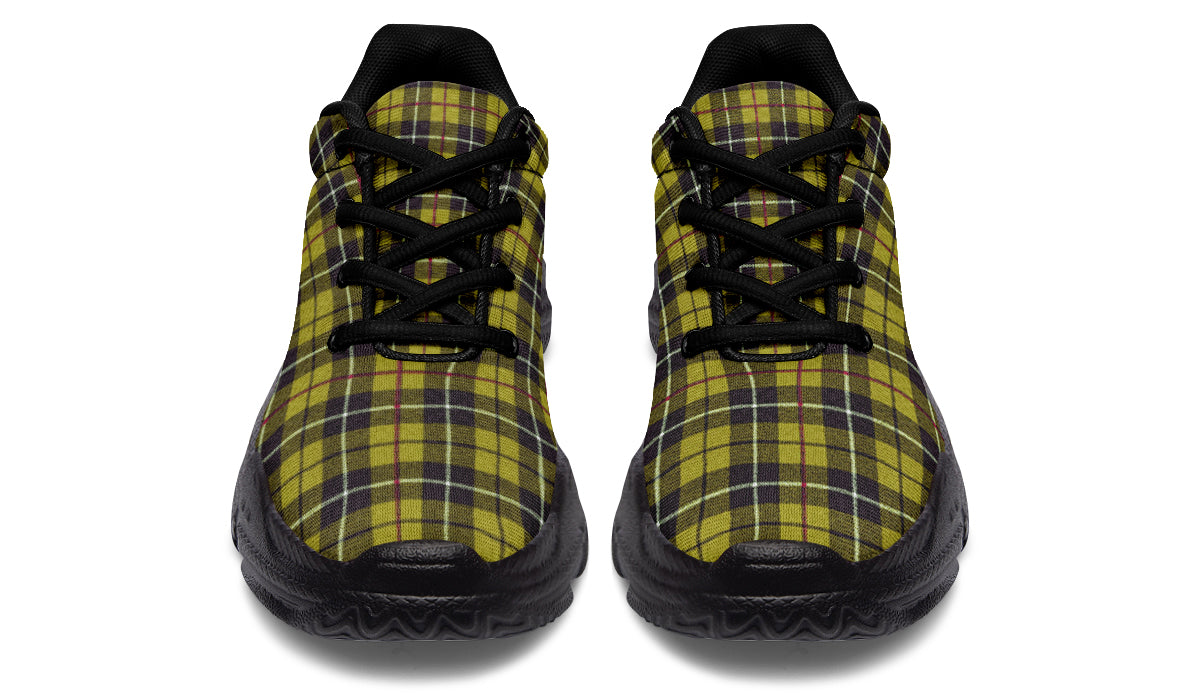 ANTIBrand Yellow Tartan Chunky Trainers – Black Sole
