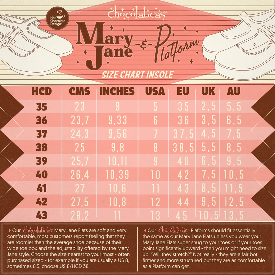 Hot Chocolate Cinema Mary Jane Flats - Kate's Clothing