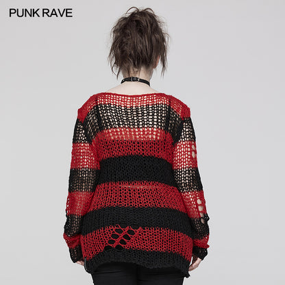 Punk Rave Cosima Knit Sweater - Red - Kate's Clothing