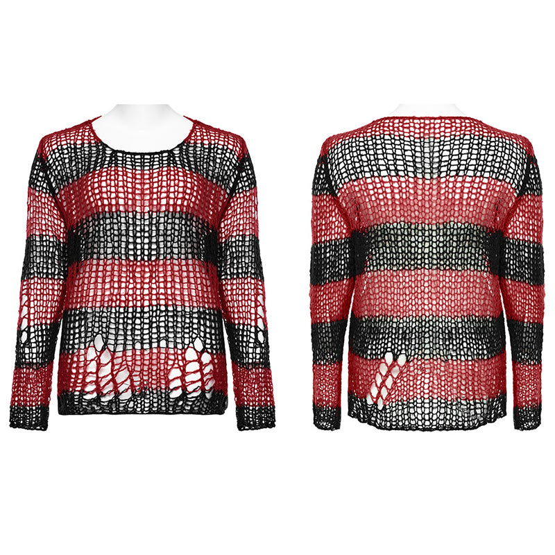 Punk Rave Cosima Knit Sweater - Red - Kate's Clothing