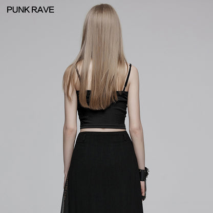 Punk Rave Cressida Spaghetti Strap Vest Top - Kate's Clothing