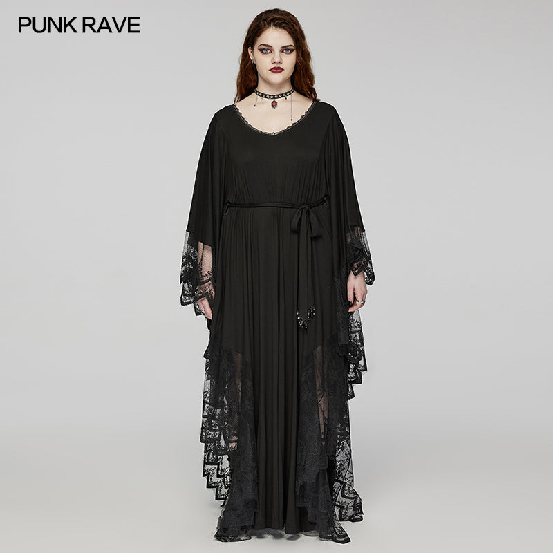 Punk Rave Plus Size Eldora Goth Bat Silhouette Dress