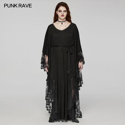Punk Rave Plus Size Eldora Goth Bat Silhouette Dress