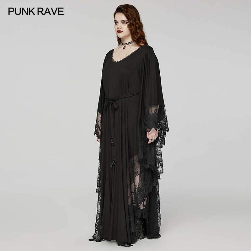 Punk Rave Plus Size Eldora Goth Bat Silhouette Dress