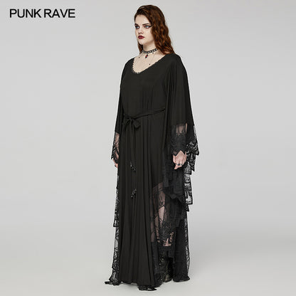 Punk Rave Plus Size Eldora Goth Bat Silhouette Dress