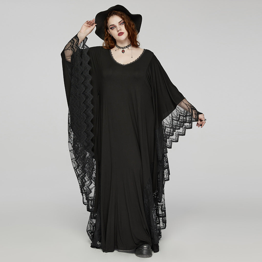 Punk Rave Plus Size Eldora Goth Bat Silhouette Dress