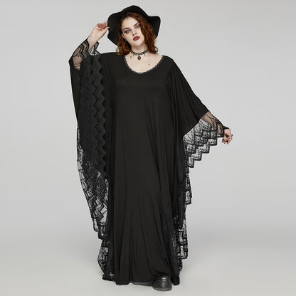 Punk Rave Plus Size Eldora Goth Bat Silhouette Dress