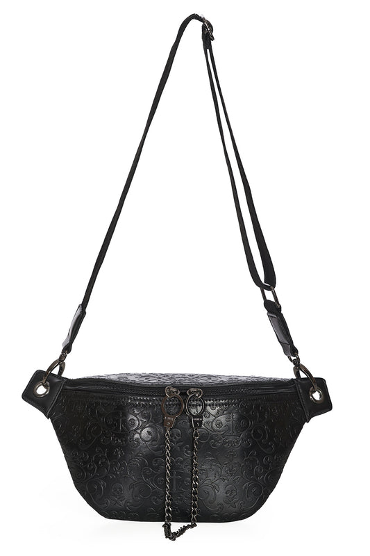 Banned Damien Embossed Shoulder Pouch Bag - Kate's Clothing
