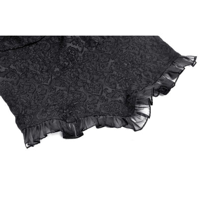 Dark In Love Lilita Gothic Black Brocade Top - closeup of trim