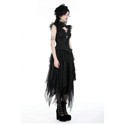 Dark In Love Lilita Gothic Top on a model - Kate's Clothing