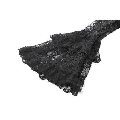Dark in Love Anastasia Gothic Velvet & Lace Embroidered Dress bell cuff details