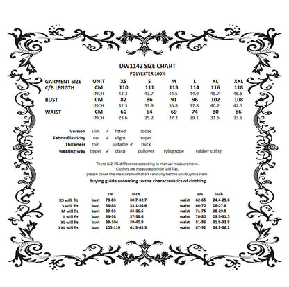 Dark in Love Belladonna Burgundy Brocade and Lace Prom Dress size chart