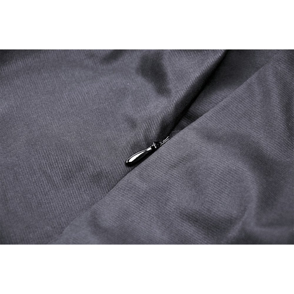 Dark in Love Delora maxi skirt pleated fabric fold detail black gothic maxi skirt close up