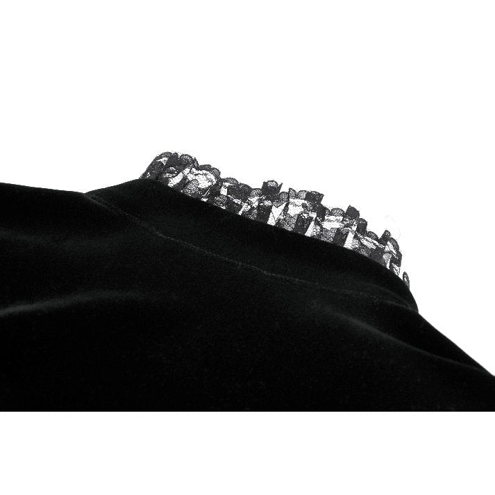 Statement Black Gothic Lace Shrug for Evenings collar closeup