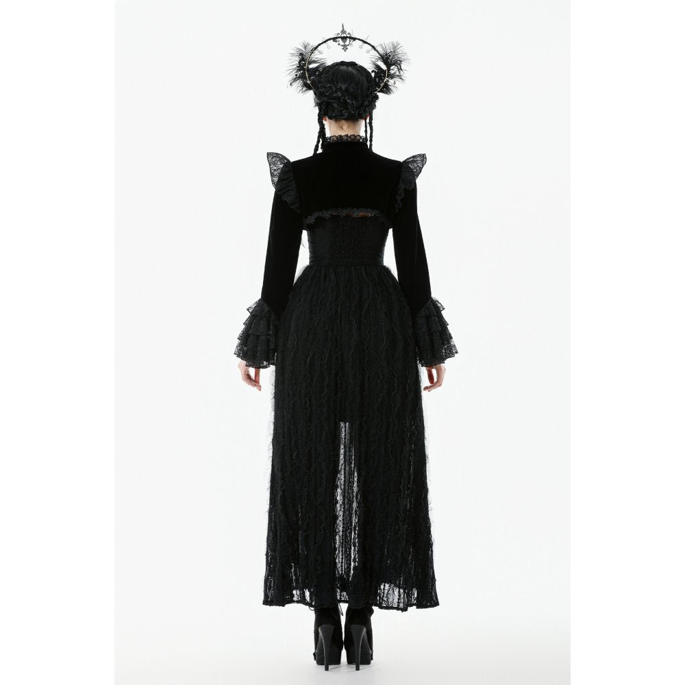 Gothic Lace and Velvet outfit back view