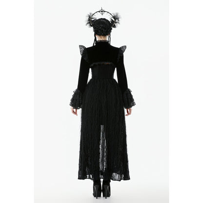 Gothic Lace and Velvet outfit back view