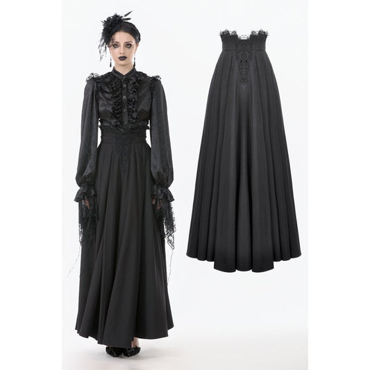 Dark in Love Gloria Floor-Length Corset Skirt - Gothic Maxi Skirt with high waist