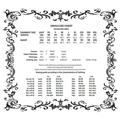 Dark in Love Hexa Layered Skirt Size Chart