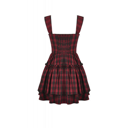 Dark in Love Morrigan Tartan Lace-Up Dress back view