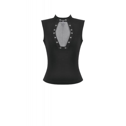 Dark in Love Punk Coffin Mesh Panel Top closeup