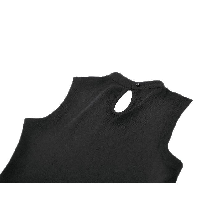 Dark in Love Punk Coffin Mesh Panel Top collar fastening detail