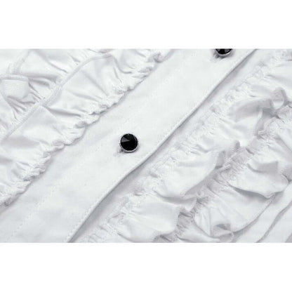 Dark in Love Queeny White Gothic Demon Shirt buttons close up