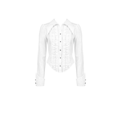 Dark in Love Queeny White Gothic Demon Shirt - Kate's Clothing