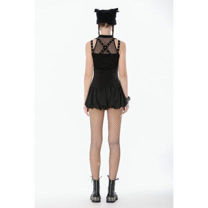 Dark in Love Ruth Mesh Strap Gothic Sleeveless Top back view