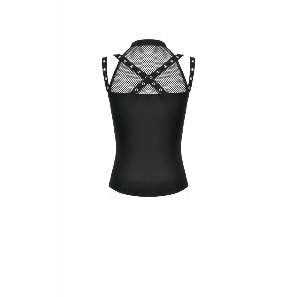 Dark in Love Ruth Mesh Strap Gothic Sleeveless Top back view