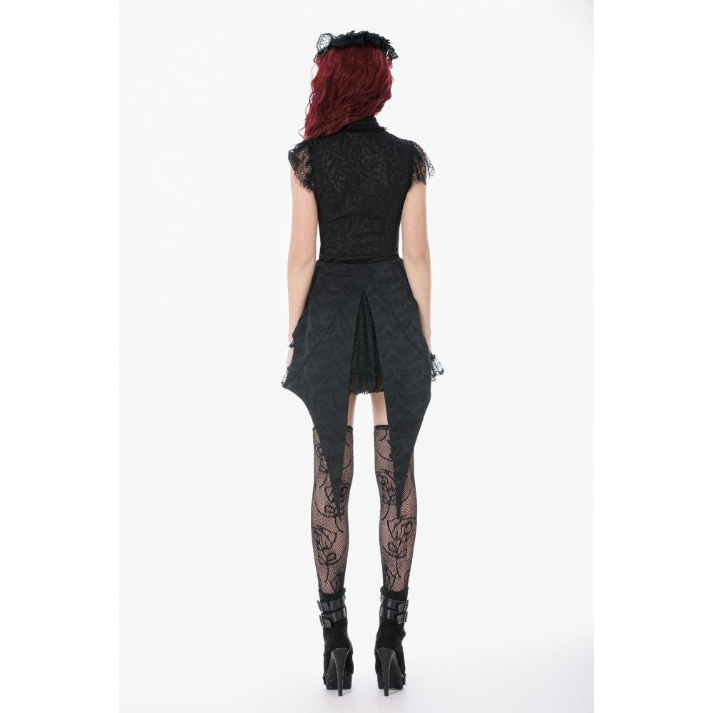 Dark in Love Thornspell Gothic Layered Lace skirt back view