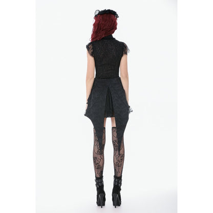 Dark in Love Thornspell Gothic Layered Lace skirt back view