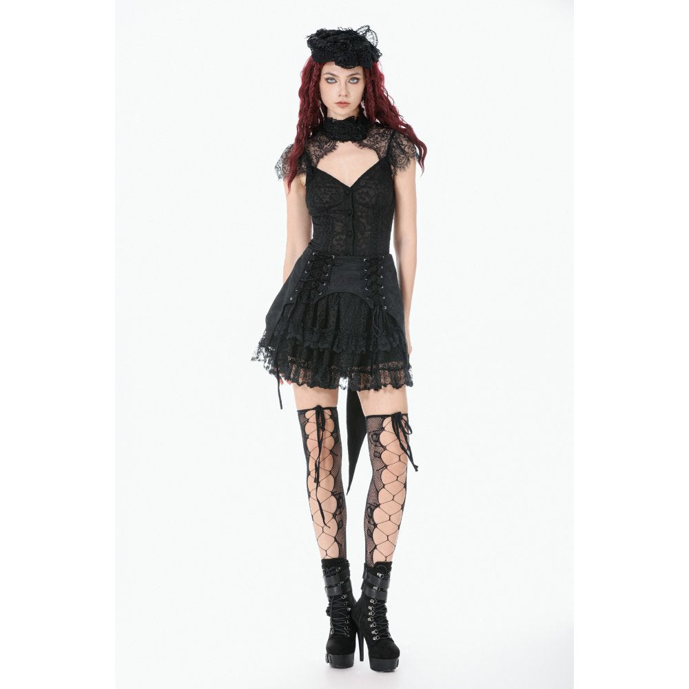 Dark in Love Thornspell Gothic Layered Lace skirt 