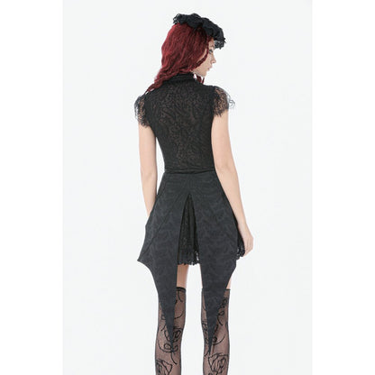Dark in Love Thornspell Gothic Layered Lace skirt back view