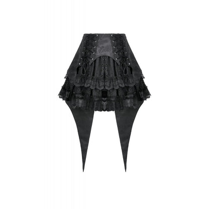 Dark in Love Thornspell Gothic Layered Lace skirt front view