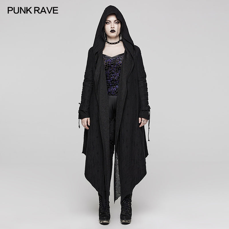 Punk Rave Demetria Long Hooded Jacket - Kate's Clothing